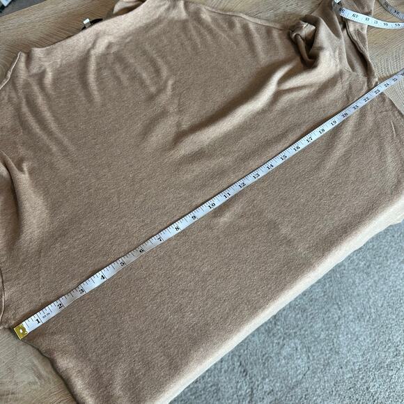 Vince Long Sleeve Drop Shoulder Pullover Knit Blouse Camel Tank L - Picture 8 of 9